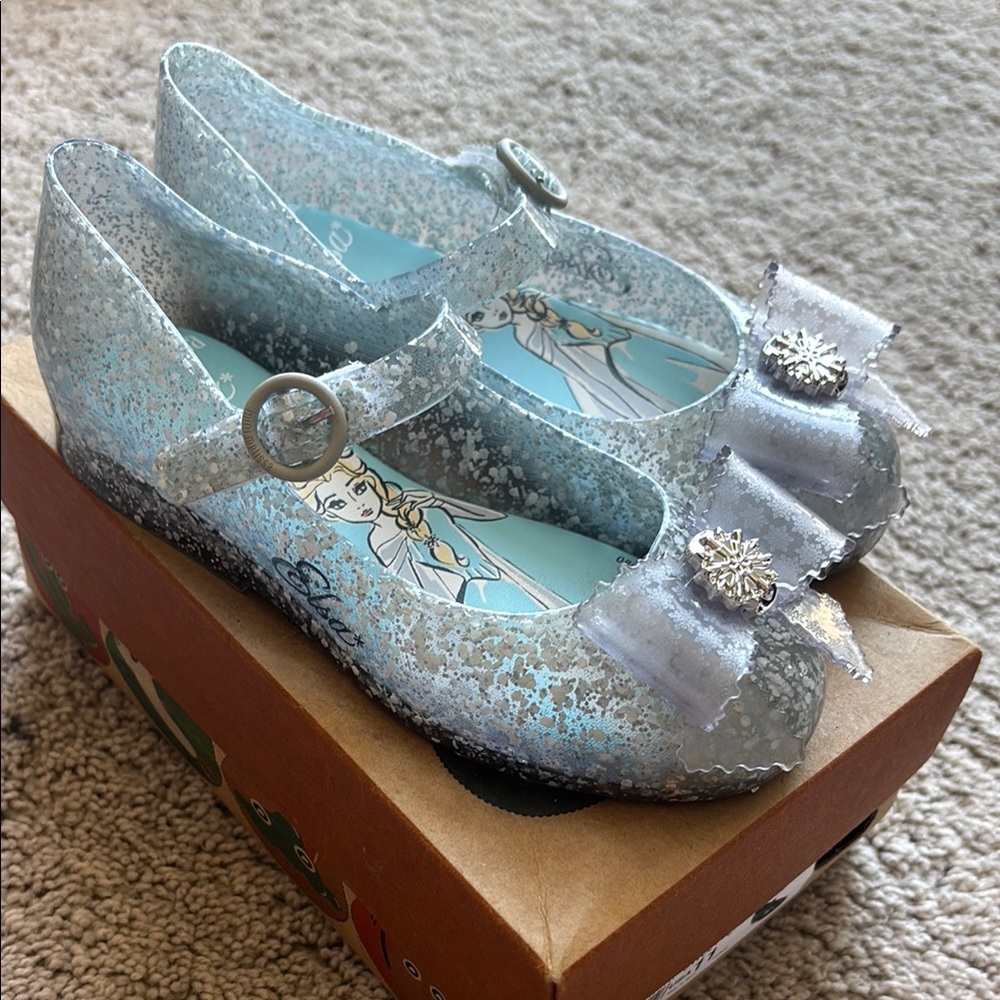 Mini Melissa Glitter Blue Jelly Shoes | Size 11 (Kids)